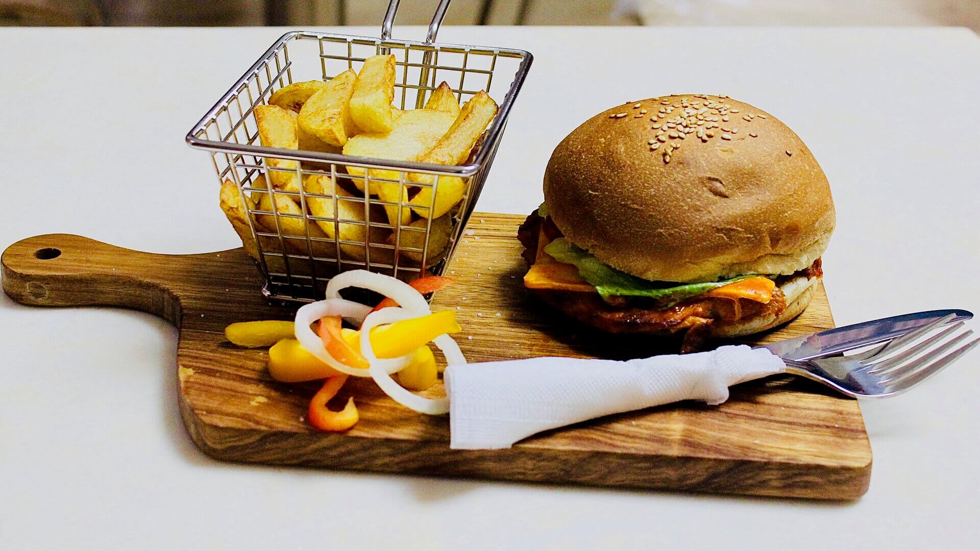 Flavo Chicken Burger and Chips